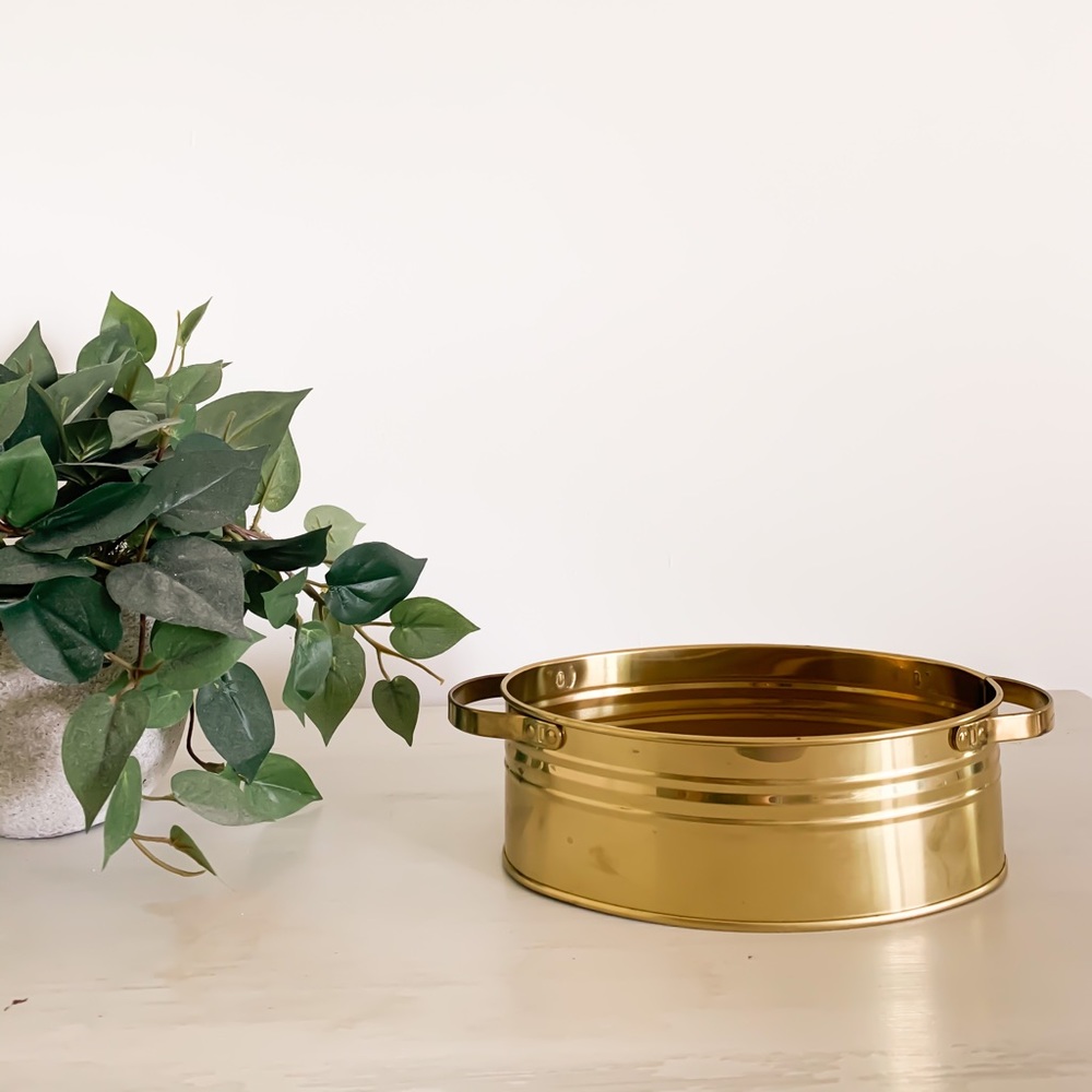 vintage brass planter